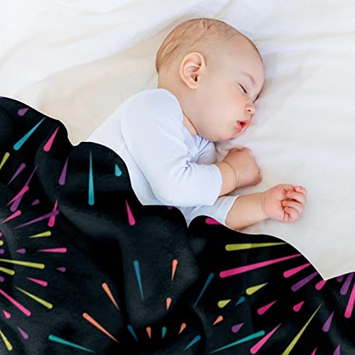 Couverture douce en microfibre grand format motif feu d'artifice