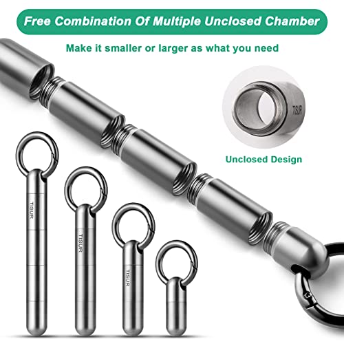 Image of Large Keychain Pill Holder.TISUR Titanium Pill Case Waterproof Pill Fob for Travel Purse Pocket,Pill Organize