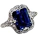 Yuren Elegant Huge Natural 3.5Ct Tanzanite 925 Silver Sapphire Ring Women Wedding Engagement Size 6-10 (US code 9)