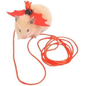 Small Animal Harness and Leash Set for Hamsters, Lizards, and Bearded Dragons – Secure, Adjustable, and Comfortable Walking Accessory (Red)