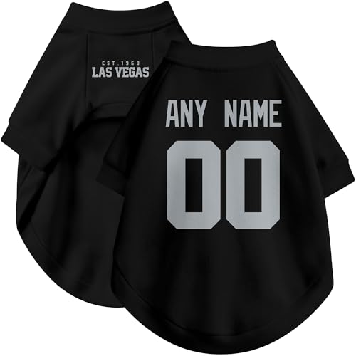 Image of Las Vegas Dog Clothes Jersey Style Personalized Pet T Shirt with Custom Name Number for Small Medium Large Dogs