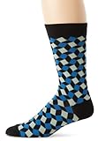 K. Bell Socks Men's 3-D Squares Crew Sock