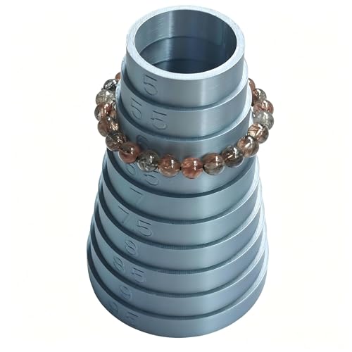 Bracelet Sizer Mandrel Bracelet Sizer Measuring Tool Bracelet Mandrel for Jewelry Making (Round Grey)