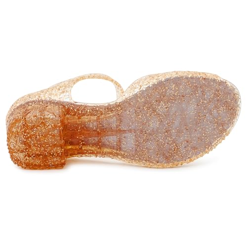 Image of techcity Princess Girls Sandals Dress Up Dance Party Cosplay Jelly Shoes for Kids Toddler Mary Janes