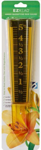 Headwind Rain Gauge With Large Print Numbers - Amber Magnifying EZREAD Rain Gauge by