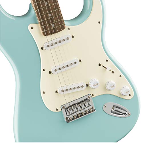 Fender Squier by Fender Bullet Stratocaster Touche en laurier Turquoise tropical - Les Beatles, Paul McCartney, John Lennon, RIngo Starr, George Harrison Fender Squier by Fender Bullet Stratocaster Touche en laurier Turquoise tropical – Image 5