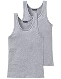 Schiesser Herren Jacke 0/0 ( 2er Pack) Unterhemd, Grau (202-grau-mel.), M EU