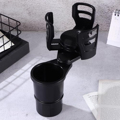 Portavasos multifuncional 2-en-1 negro para auto miniatura 6