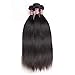 DFX Hair Silky Straight Human Hair Bundles Virgin Brazilian Straight Hair Weave Bundles Natural Black Color … (16IN, Straight one Bundle)