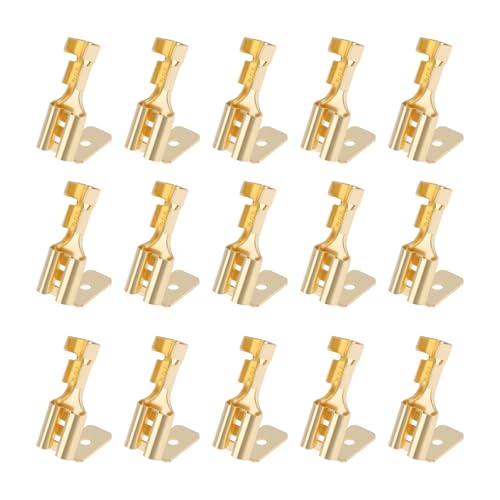 EMSea Lot de 50 bornes de câble à ressort inversées en laiton 6,3 mm, section transversale de 1,0 à 2,5 mm², convient pour les applications industrielles de bureau automobile