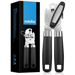 Can Opener,Professional 3-In-1 Multifunctional Manual Can Openers Bottle Opener,Kitchen Durable Stainless Steel Heavy Duty Can Opener Smooth Edge for Kitchen Seniors Friendly