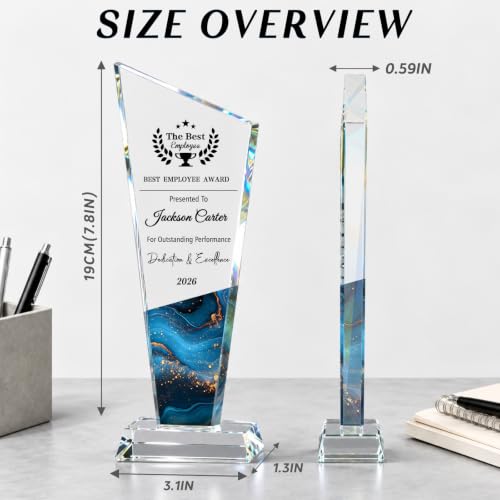 Image of Custom Trophy Award, Crystal Awards and Trophies with Company Logo & Text