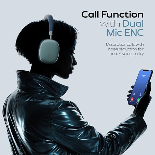 Image of Zebronics Silencio 200T Wireless Headphones, Hybrid ANC 48dB, Upto 100Hrs Playback, 40mm Drivers, Dual Mic ENC, BT v6.0, Gaming Mode, Dual Pairing, Touch Controls, App Support, AUX, Blue