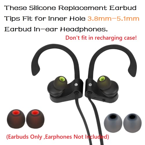 Image of Earbud Tips Replacement Earbud Tips Ear Bud Replacement Pieces Silicone Soft and Comfortable Fit for Inner Hole from 3.8mm - 5.1mm Earphones 9 Pairs S /M /L