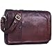STILORD 'Maximus' Sac à Bandoulière XXL Cuir Unisexe Design Vintage Sacoche d'Ordinateur Portable Serviette Sac Messager en Cuir, Couleur:ébène - Marron