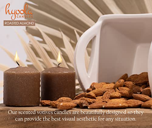 Image of HYOOLA Scented Votive Candles - Roasted Almonds Votive Candles -12 Hour Burn Time - 9 Pack - European Made