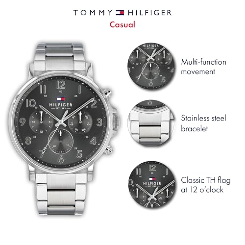 Tommy Hilfiger Multi Zifferblatt Quarz Uhr für Herren mit Edelstahlarmband oder Lederarmband – Bild 5