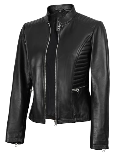 Decrum Leather Jacket Women - Casual Real Lambskin Womens Leather Jacket