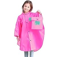 HSTiSan Kids Raincoat Waterproof Cartoon Elephant Rain Poncho Boys Rain Jacket Rain Pants Purple 7-9 Years