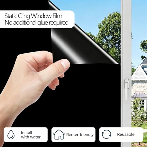 Película para ventana blackout 17.5x78.7 pulgadas miniatura 6