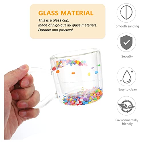 Luxshiny Taza de Café de Cristal Tazas de Vidrio Claro de Cristal de Champán de Doble Pared con Asa Y Rápida Y Tazas de… - Imagen 5