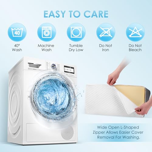 Vielseitig Keilkissen mit Nackenrolle, 25D Memory-Schaumstoff Lesekissen für Bett und Sofa, Ergonomisches Kopfkissen für Reflux Schlafapnoe, Lendenkissen, Beinkissen, Rückenstützkissen, L50xB50xH26cm