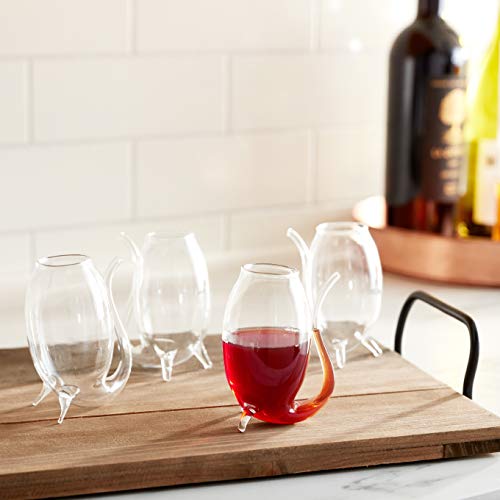Fox Run Hand Blown Glass Port Sippers, Set Of 4, 2.75 Ounces, Clear #TOP6