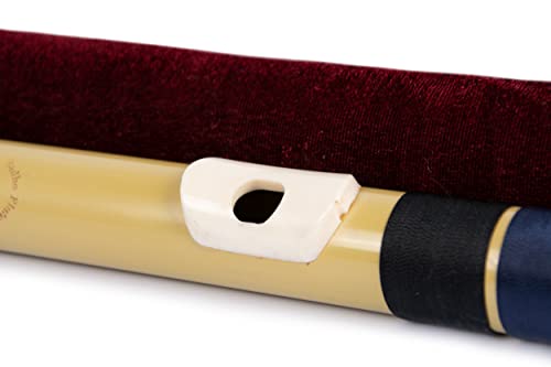 Image of Radhe Flutes PVC Fiber Bass G With Velvet Cover (Beige Flute With Dark blue & Black Threads)