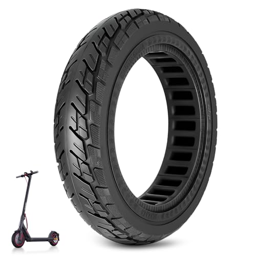 Prodrocam 250 x 54 Pneus completos para Xiaomi Mi4 Lite/Pro Scooter elétrico, 10 x 2,125 pneus de borracha sólida para Ninebot F20 F25 F30 F40 Scooter, 10 polegadas pneus sólidos dianteiros