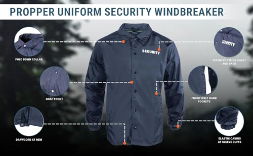 PROPPER Men's Standard Uniform Security Snap Front Windbreaker, LAPD Navy4