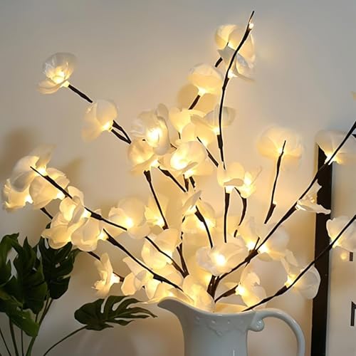 Esoes Lichterzweige Leuchtzweige Lichter Zweige Lichterbaum LED Baum Lichterzweig für Innen Außen (Weiß)