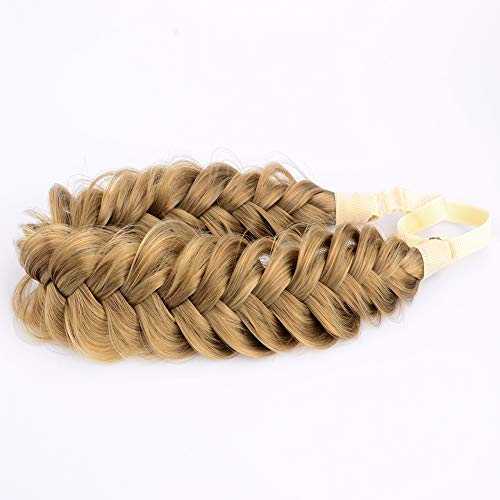 Gledola Messy Synthetic Hair Braided Headband Classic Chunky Wide Plaited Headband for Women Girl Beauty (Dark Blonde) - Image 4