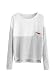 SweatyRocks Women's Crew Neck Striped Long Sleeve Tee with Pocket (Small, Grey_White#)