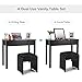 Giantex Vanity Set with Flip Top Mirror and Cushioned Stool, Makeup Dressing Table Writing Desk with 2 Drawers & 3 Removable Organizers, Makeup Table Set Easy Assembly, Black