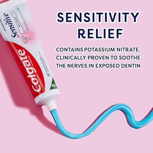 colgate whitening toothpaste for sensitive teeth enamel repair and cavity protection fresh mint gel 6 oz pack of 3