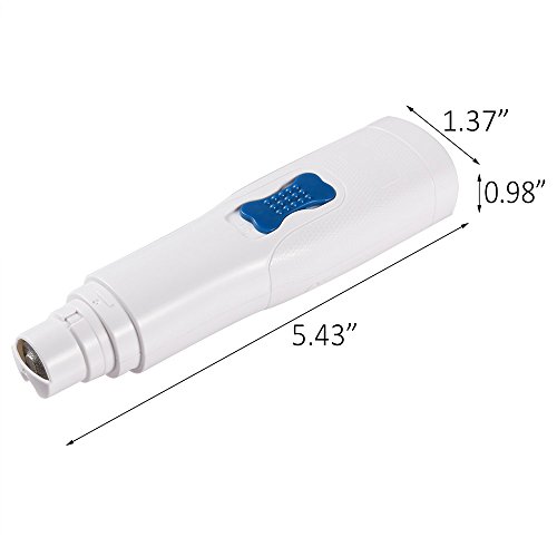 WOLFWILL Super Silent Electric Pet Nail Grinder Gentle Paws Nail Clipper Cuticle Smooth Trimmer for Dog Cat Rabbit-White