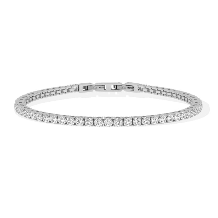 NADIR Bracciale Unisex LiuJo Tennis Zirconi Bianchi 3 MM Acciaio Lucido MLJ554