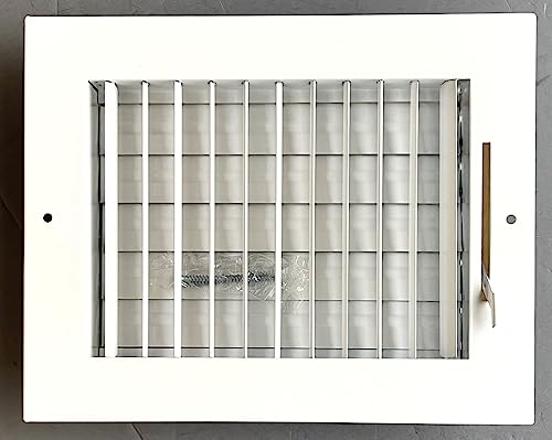 8" x 6" Adjustable Blade Sidewall Ceiling Register Vent Cover Diffuser Heavy Duty Stamped Steel (Outside Dimension 10" x 8")