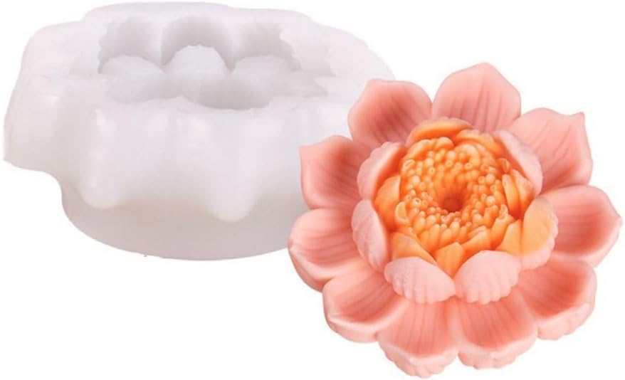 Skytail Lotus Chrysanthemum Flower Silicone Candle Mould for Making Scented Candle Wax Waxmelts Aromatherapy Chocolate Candy Cake Decoration Cupcake Resin Crafts Home Decor Party Gifts Molds Soap-image-27