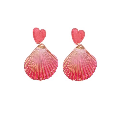 Aretes de Concha Marina Clip On para Mujer