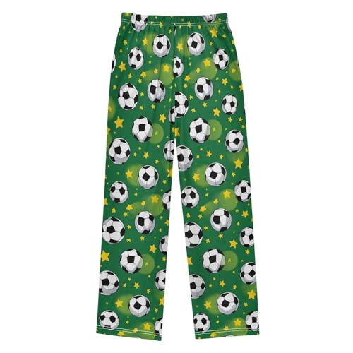ALAZA Green Football Soccer Star Pajama Pants Long Sleep Pant Pajama Bottoms Elastic Waist with Pockets2