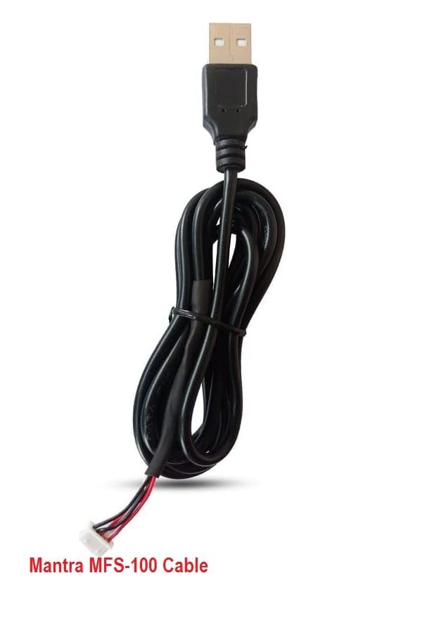 Image of USB Cable 2.0 Biometric Scanner Mantra Cable, Replacement Cable for Mantra MFS100 (USB 2.0), 1.5M, Black