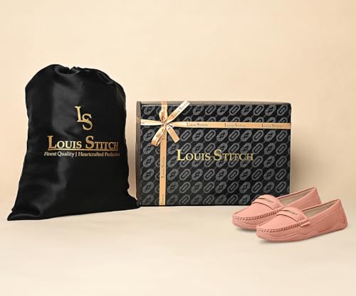 Image of LOUIS STITCH Women's Premium Slip-On Loafers | Elegant Solid Slip-On Comfort Shoes for Casual and Formal Wear | Slip-On Loafer Shoes for Women | LSLD-BLR-HS01