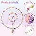 Yarkeuier Girls Jewelry Set - Cute Unicorn Beads Necklace Bracelet-Toddler Girls Unicorn Jewelry - Stretchy Chunky Costume Jewelry Present Toy-Unicorn