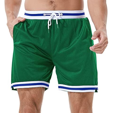 HEALONG Men's Retro Basketball Shorts with Pockets Cover