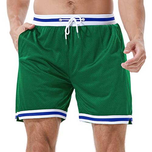 HEALONG Mens Retro Basketball Shorts: 5-7 Inch Inseam...