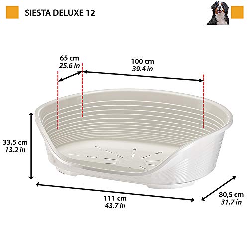 Cama Ferplast Siesta Deluxe Para Cães Preto - Tamanho 12