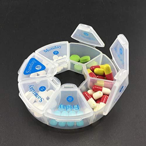 EXCEART Organizador de comprimidos portátil de 7 dias para 7 dias com caixa de vitaminas, organizado
