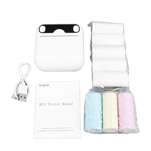 Beufee Mini Pocket Printer, Portable Thermal Printer Inkless Printing Label Maker with 9 Rolls Paper for Journal Memo Notes Photo