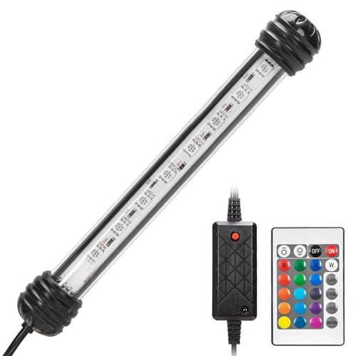 Nobleza - LED Lampe Aquarium avec Télécommande, Eclairage pour Aquarium RGB Multicolore, étanche à l'eau LED Lumière D'éclairage (1.5w 20cm, RGB)